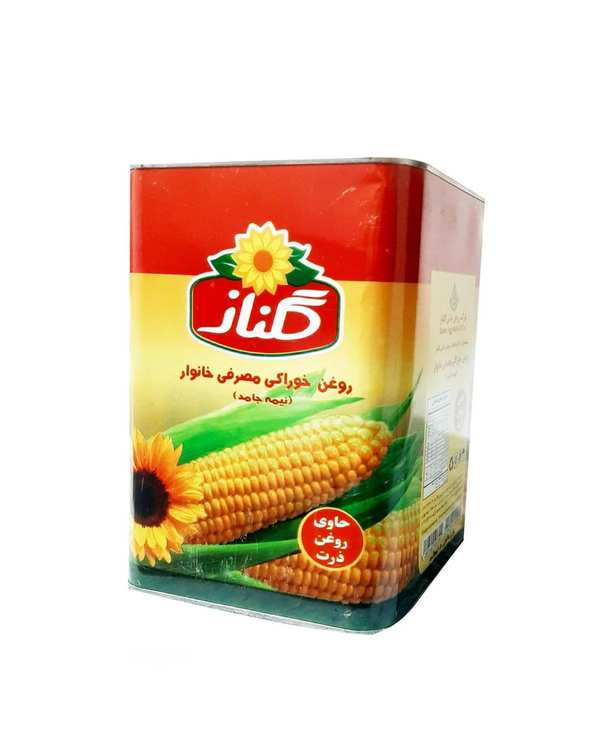 روغن جامد 5 کیلویی گلناز حاوی روغن ذرت